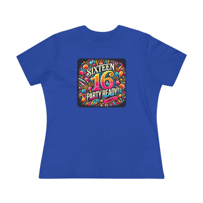 Sweet 16 & Party Ready - Women's Softstyle Tee - Personalizable - Whippie's