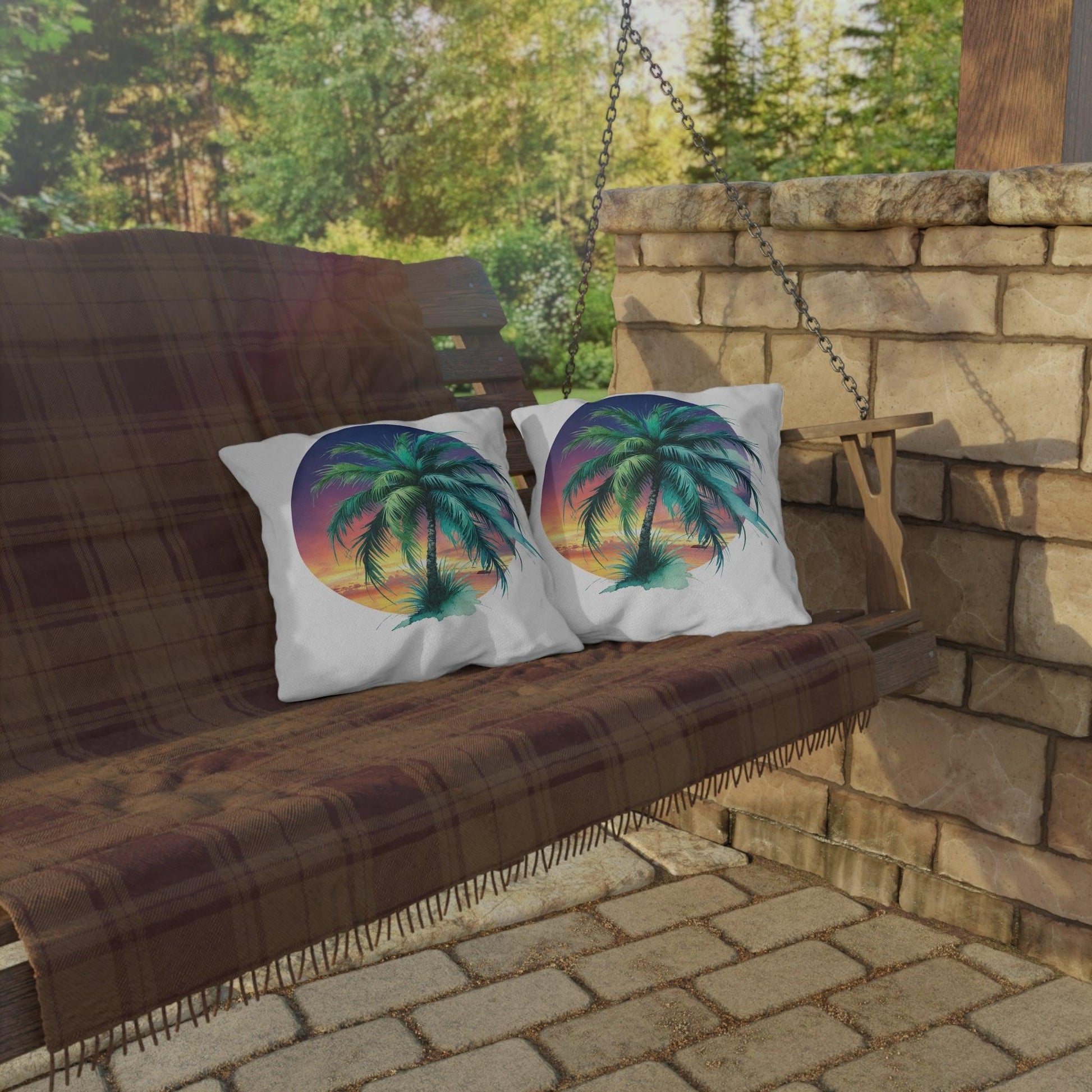 🌅 Tropical Sunset Paradise 🌴 Outdoor Pillow ✨ Bring the tropical vibes home! - Whippie's