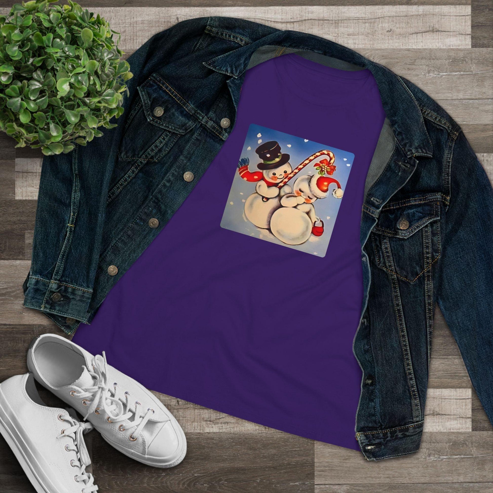 Snow Couple Mistletoe - Women's Softstyle Tee - Whippie's