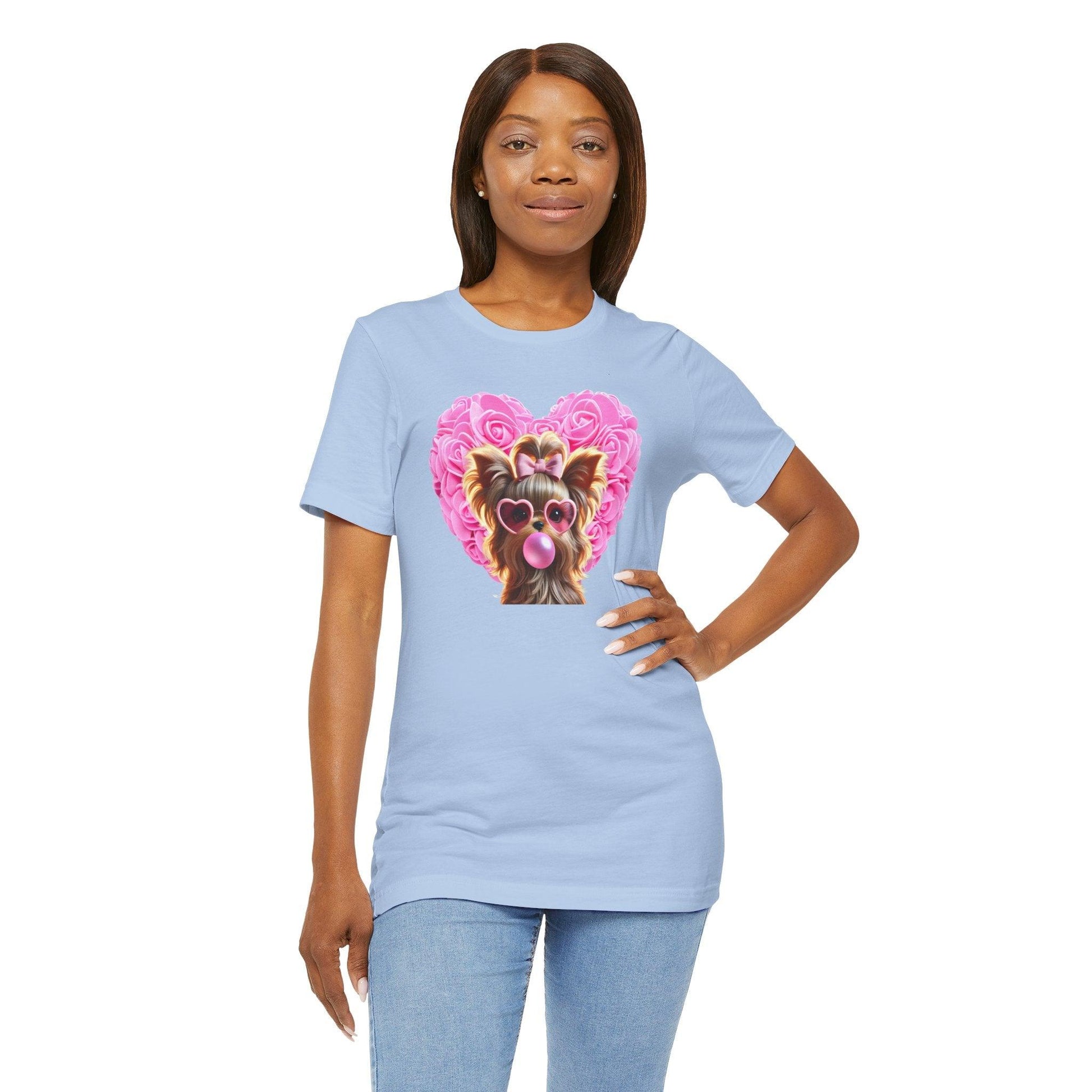 Yorkie Love Unisex Jersey Tee - 💖 Cuteness Overload! 💖 - Whippie's