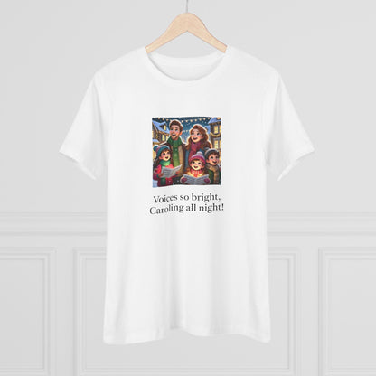 Voices so bright, Caroling all night! - Women's Softstyle Tee - Whippie's