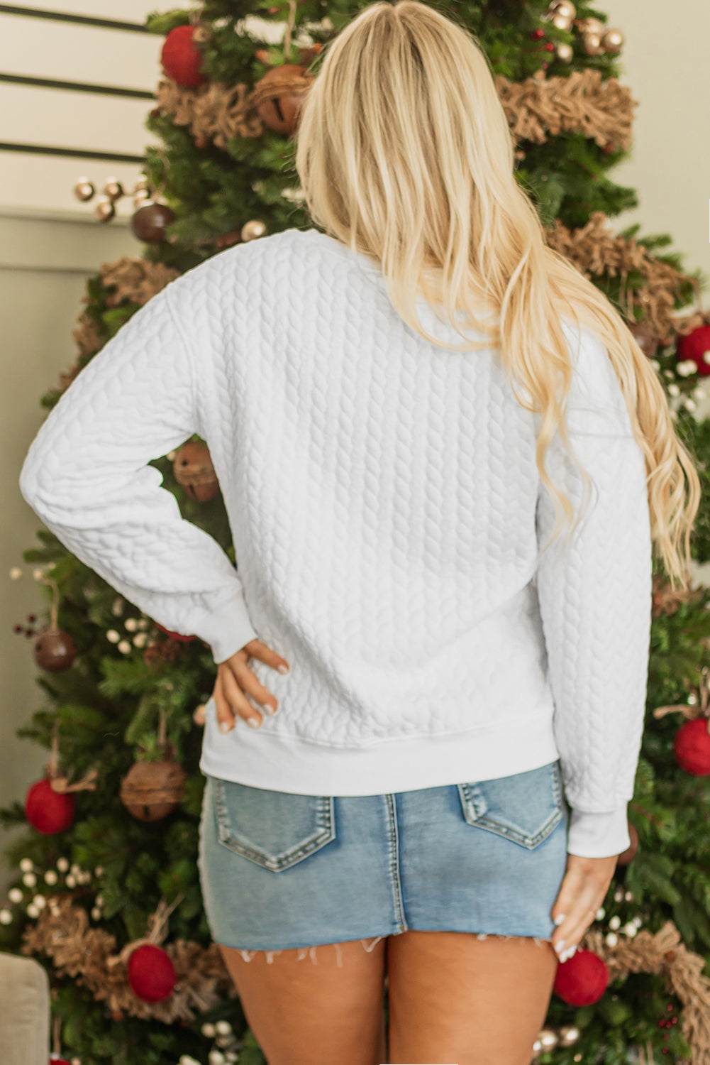 Merry and Bright Cable Knit Pullover