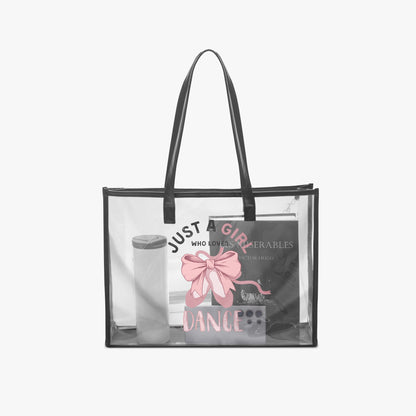 1227. Just a Girl Who Loves... Large PVC Tote Bag - Transparent Inner Bag - Whippie's