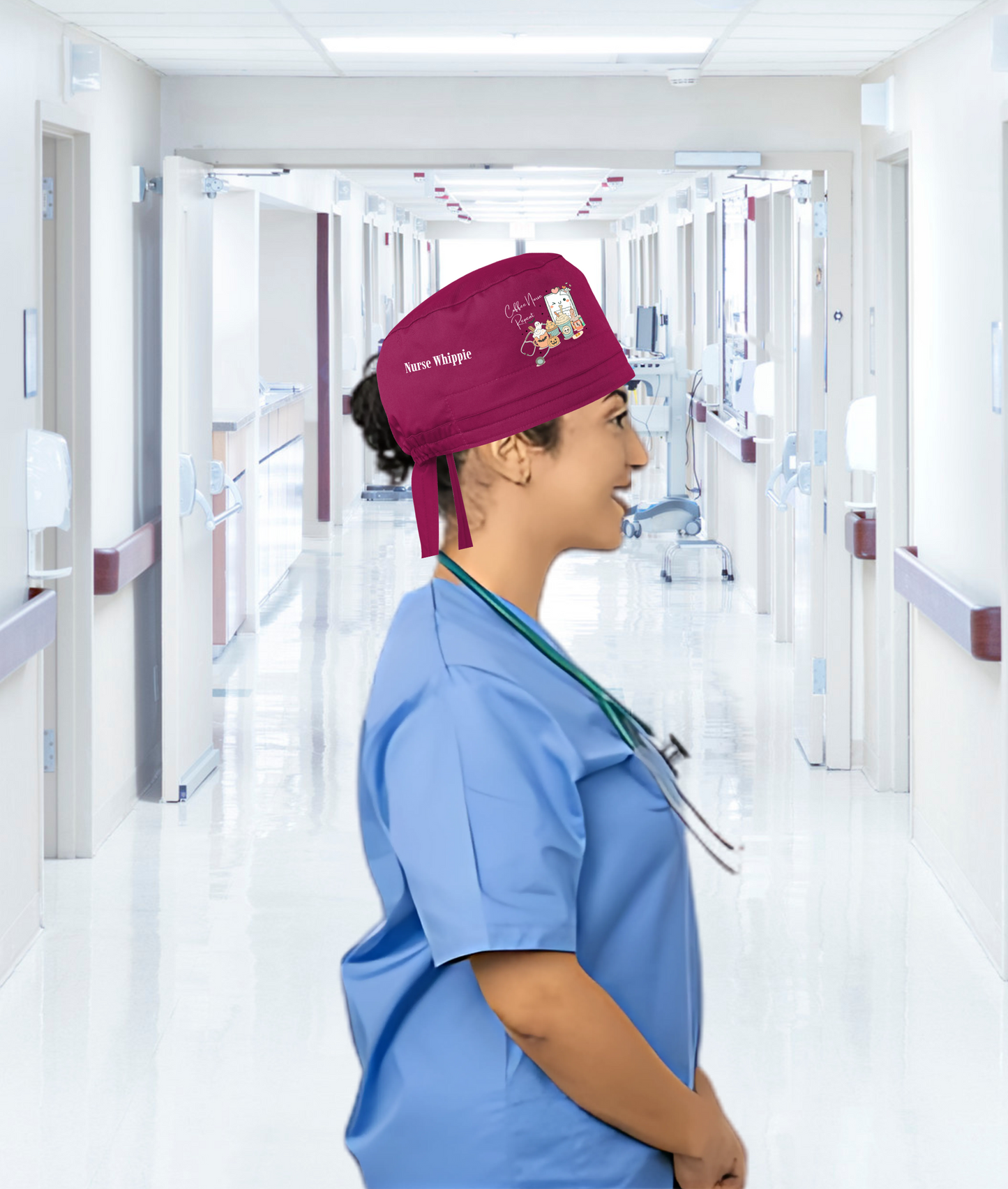 Coffee Nurse Repeat Halloween Scrub Cap - Personalizable