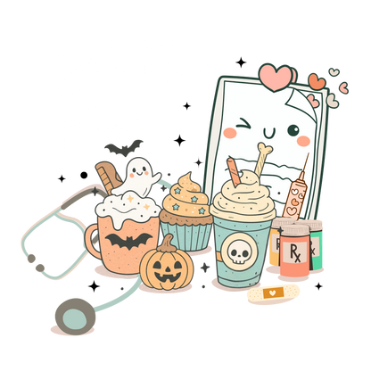 Coffee, Nurse, Repeat: Halloween Scrub Cap - Tired Nurse Edition