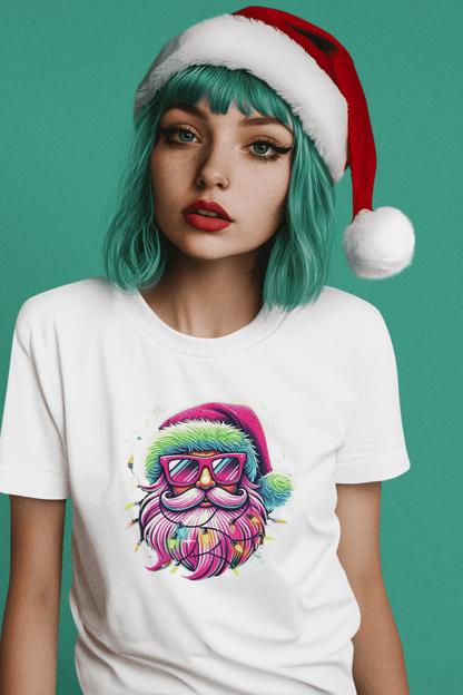 Shine Bright Like Santa! 🎅🎄🌈✨ - Unisex Softstyle T-shirt - Whippie's