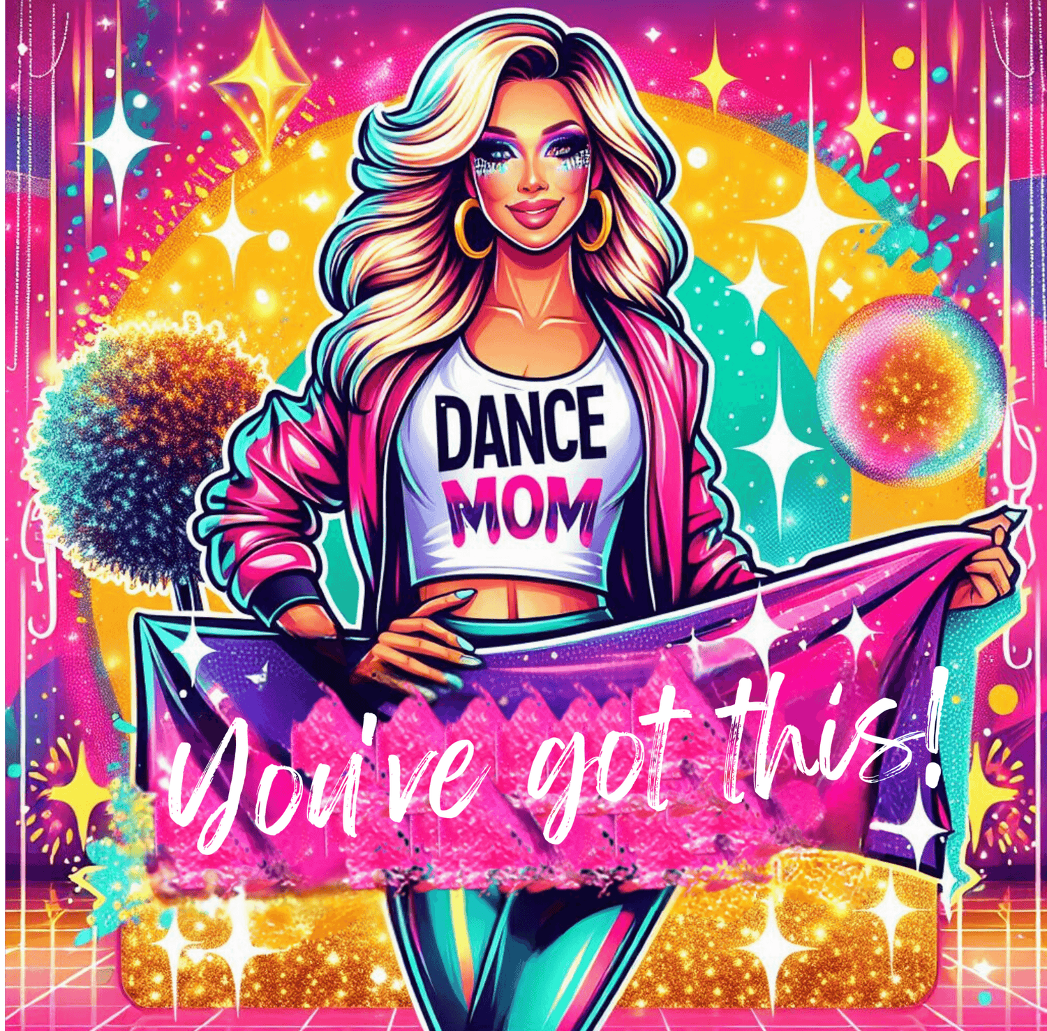 Dance Mom: You've Got This - Blonde Mom - Women's Flowy Racerback Tank - Whippie's