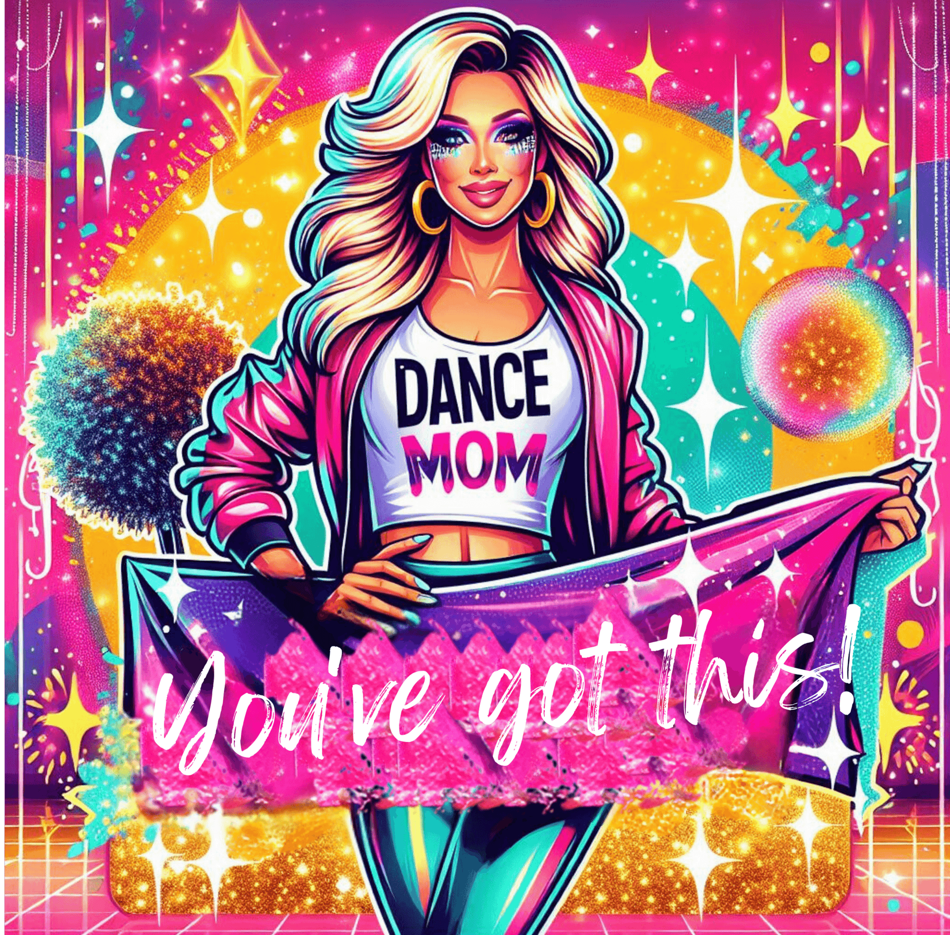 Dance Mom: You've Got This - Blonde Mom - Women's Flowy Racerback Tank - Whippie's