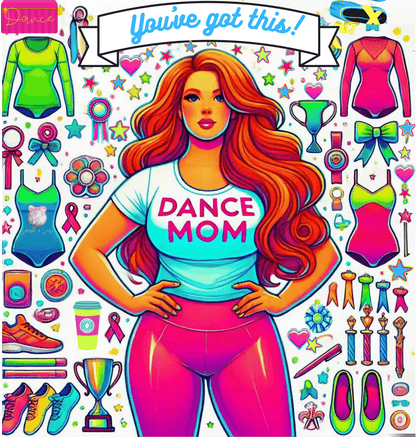 Dance Mom: You've Got This - Red Hair Mom - Curvy - Women's Flowy Racerback Tank - Whippie's