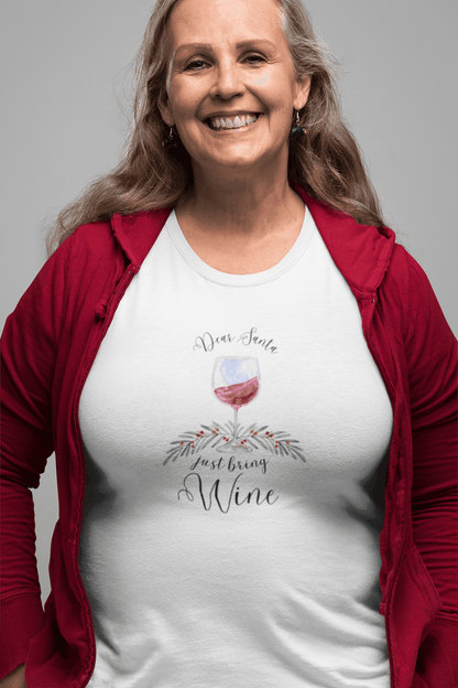 🍷💌 Dear Santa, Just Bring Wine 🎅🎄 - Women's Softstyle Tee - Whippie's