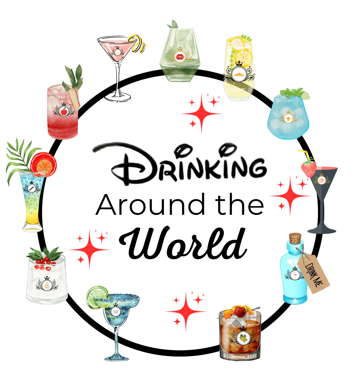 Drinking Around the World - Princess Drinks - Women's Ideal Racerback Tank - Whippie's