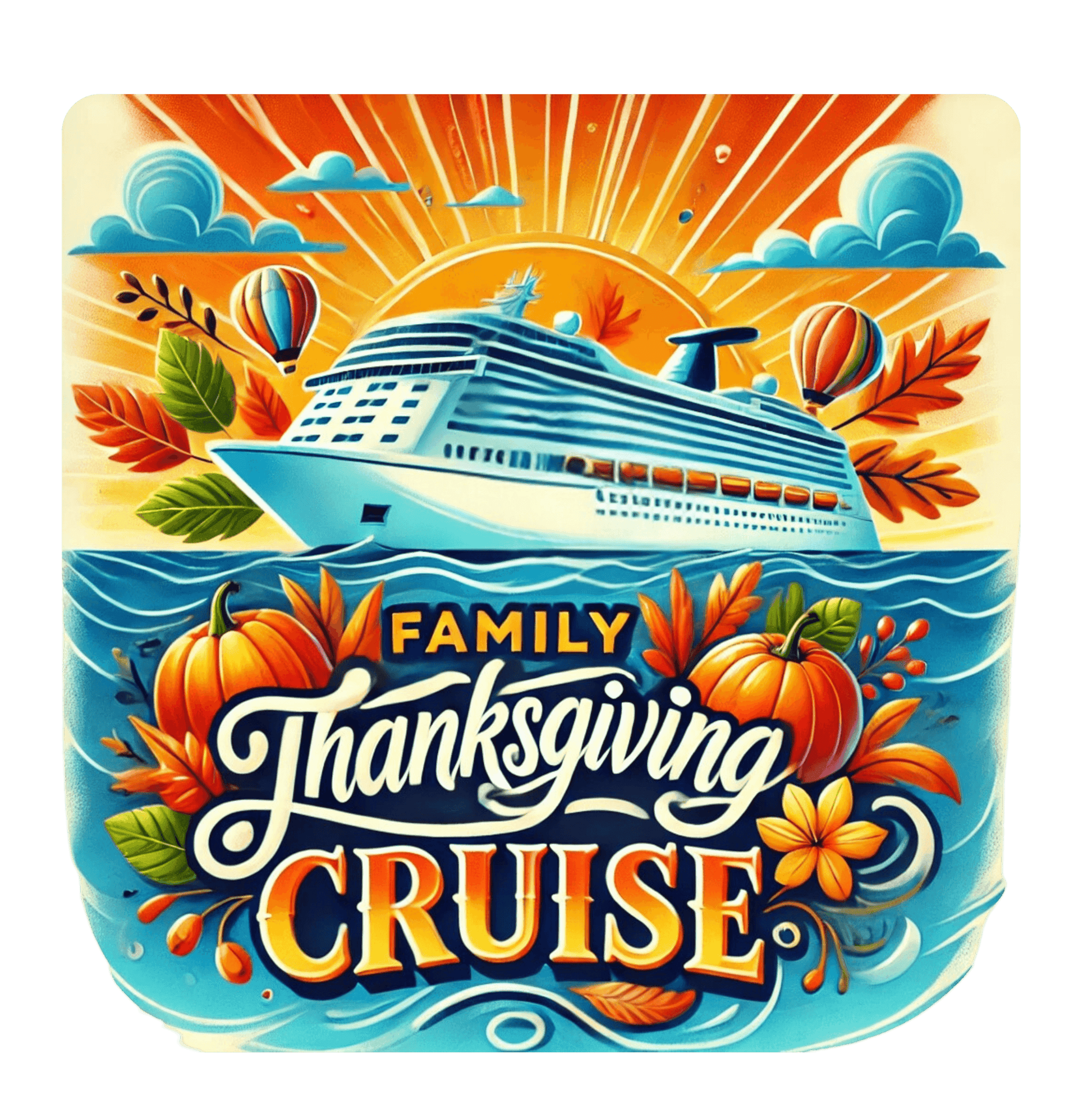 Family Thanksgiving Cruise - Ladies' V-Neck T-Shirt - Personalizable - Whippie's