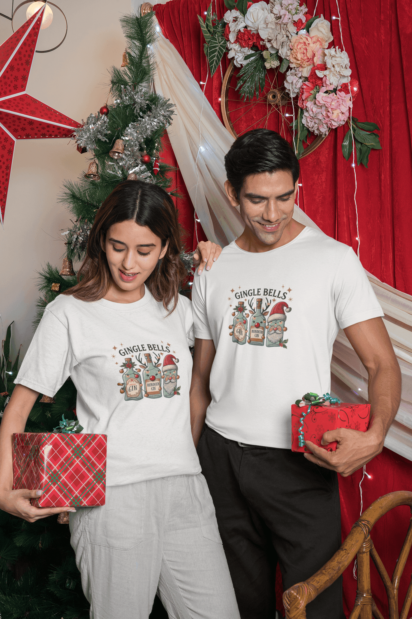 Gingle Bells, Gin All the Way! 🎄🎅🍸 - Unisex Softstyle T-shirt - Whippie's