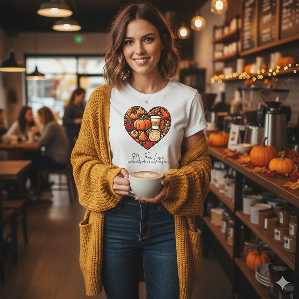 My True Love, Pumpkin Spice and Everything Nice | Women's Pumpkin Spice Tee