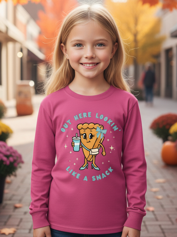 Kawaii Tee - Out Here Lookin' Like A Snack Pie Youth Long Sleeve Tee | Fall Edition