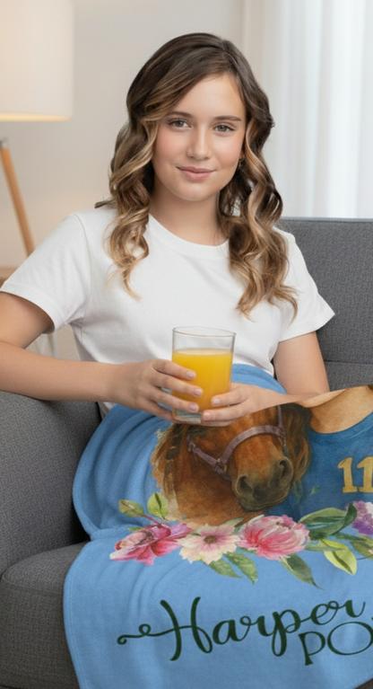 Owner & Pet Portrait Velveteen Plush Personalized Blanket