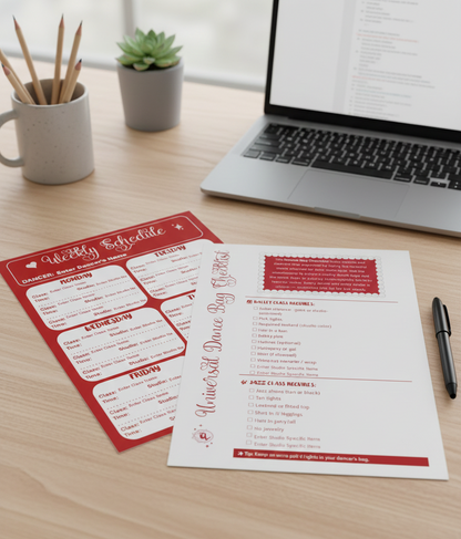 Dance Bag Schedule Bundle (Printable)