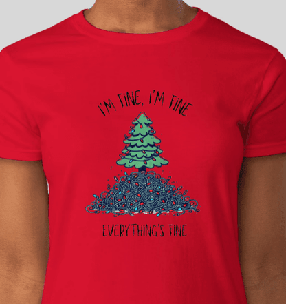 "I'm Fine, I'm Fine, Everything's Fine!" 🎄 - Christmas Stress 😅🎁 - Unisex Softstyle T-shirt - Whippie's