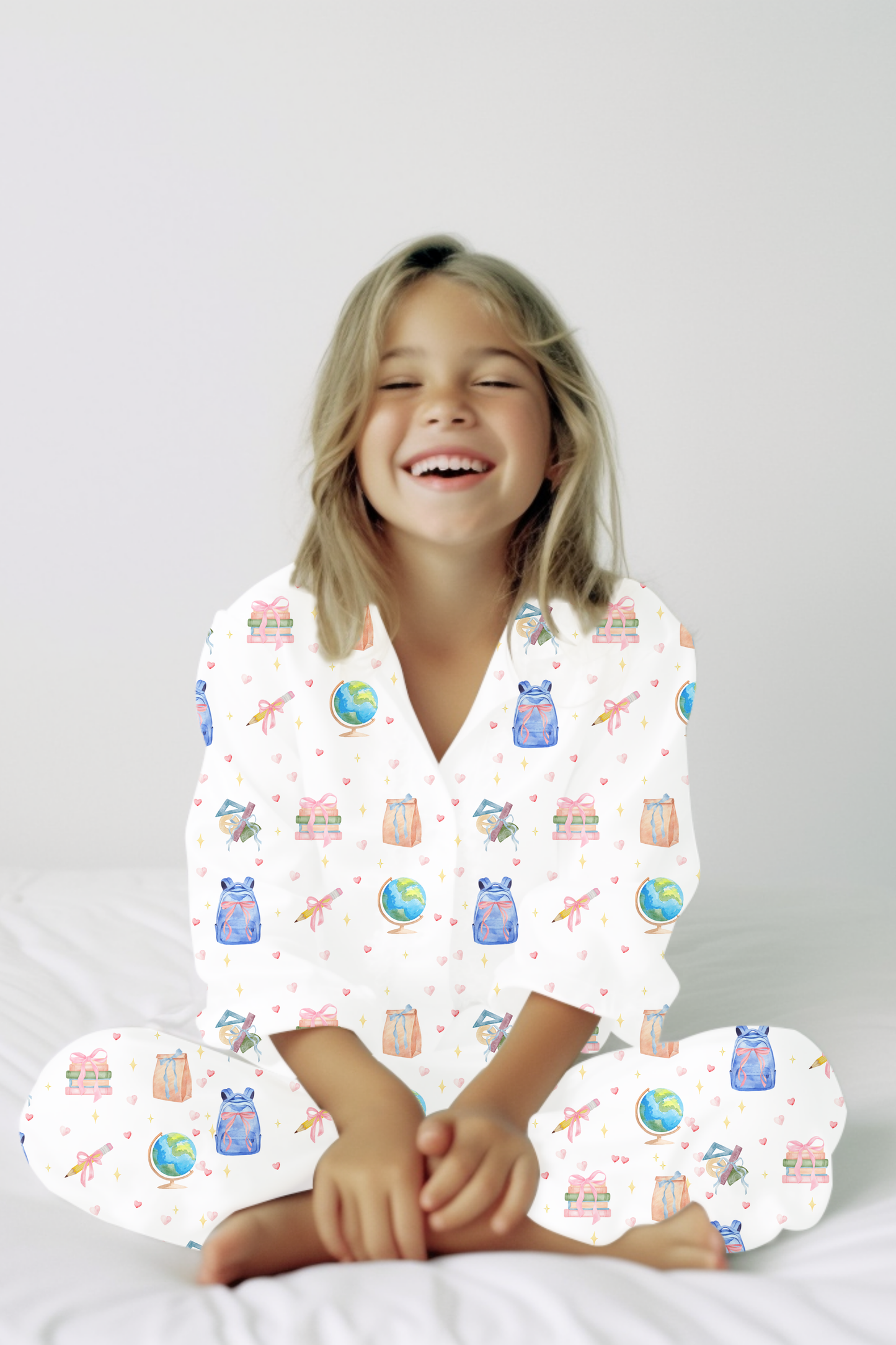 Back to School Adventures Kids Pajama Set with Pockets