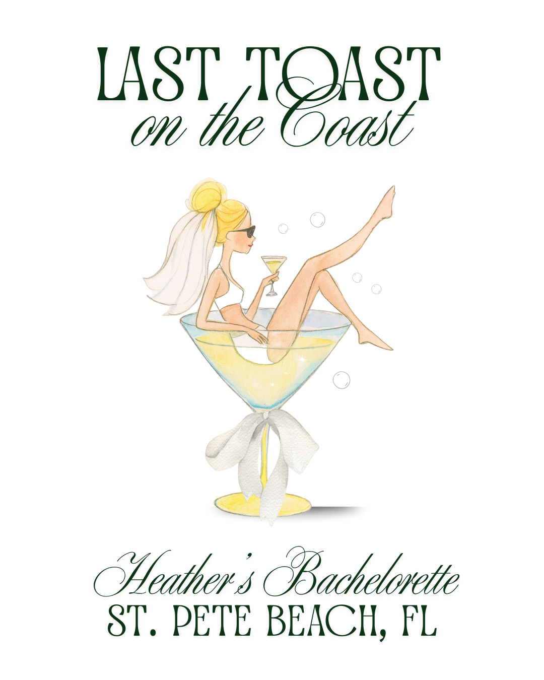 Toast on the Coast Bachelorette Terrycloth Beach Towel - Personalizable - FREE Shipping!