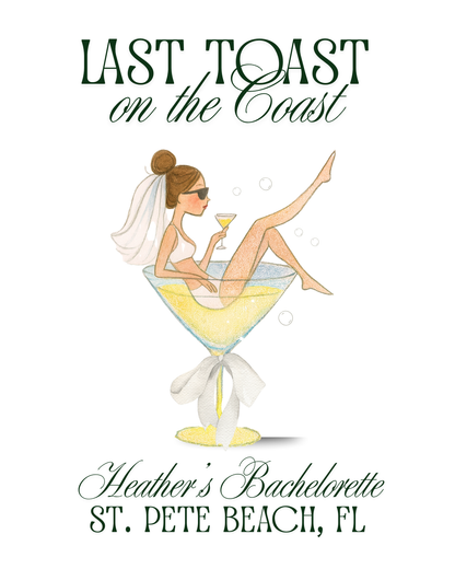 Toast on the Coast Bachelorette Terrycloth Beach Towel - Personalizable - FREE Shipping!