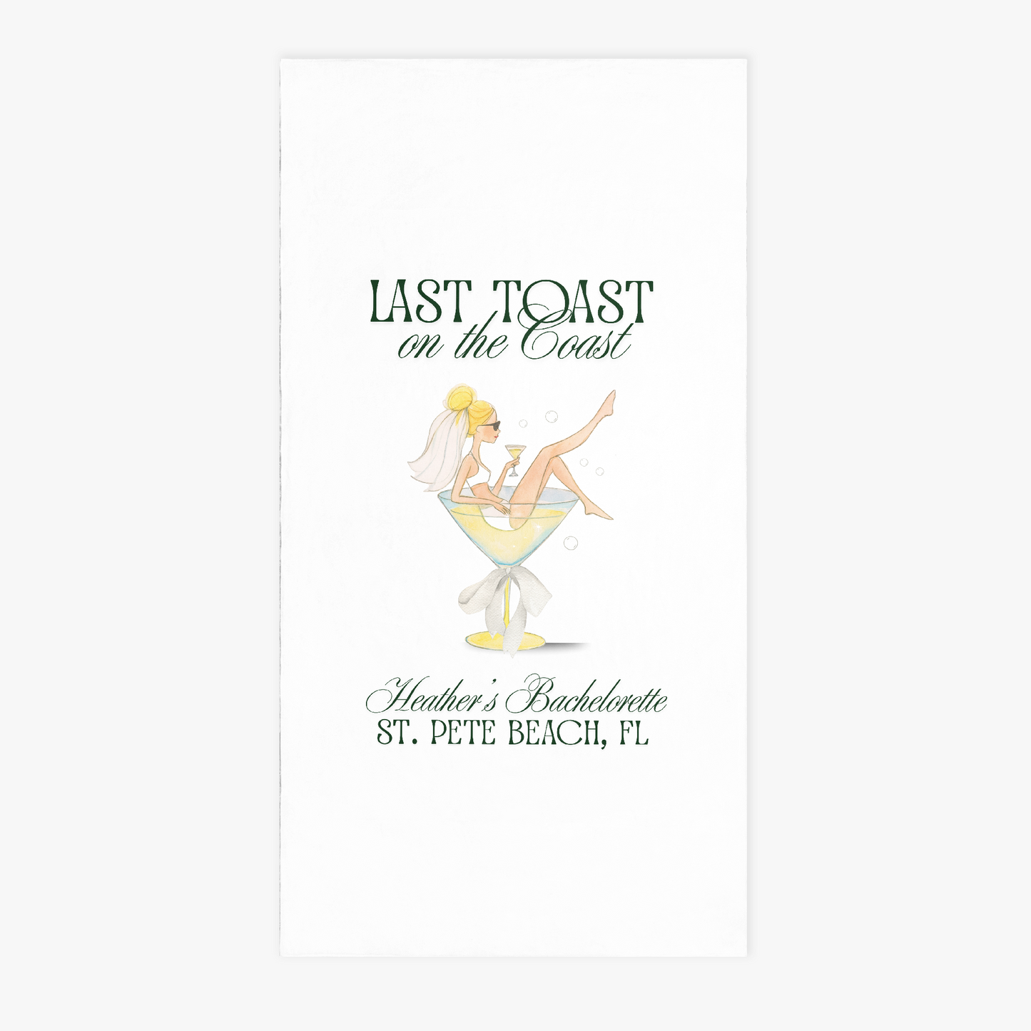 Toast on the Coast Bachelorette Terrycloth Beach Towel - Personalizable - FREE Shipping!