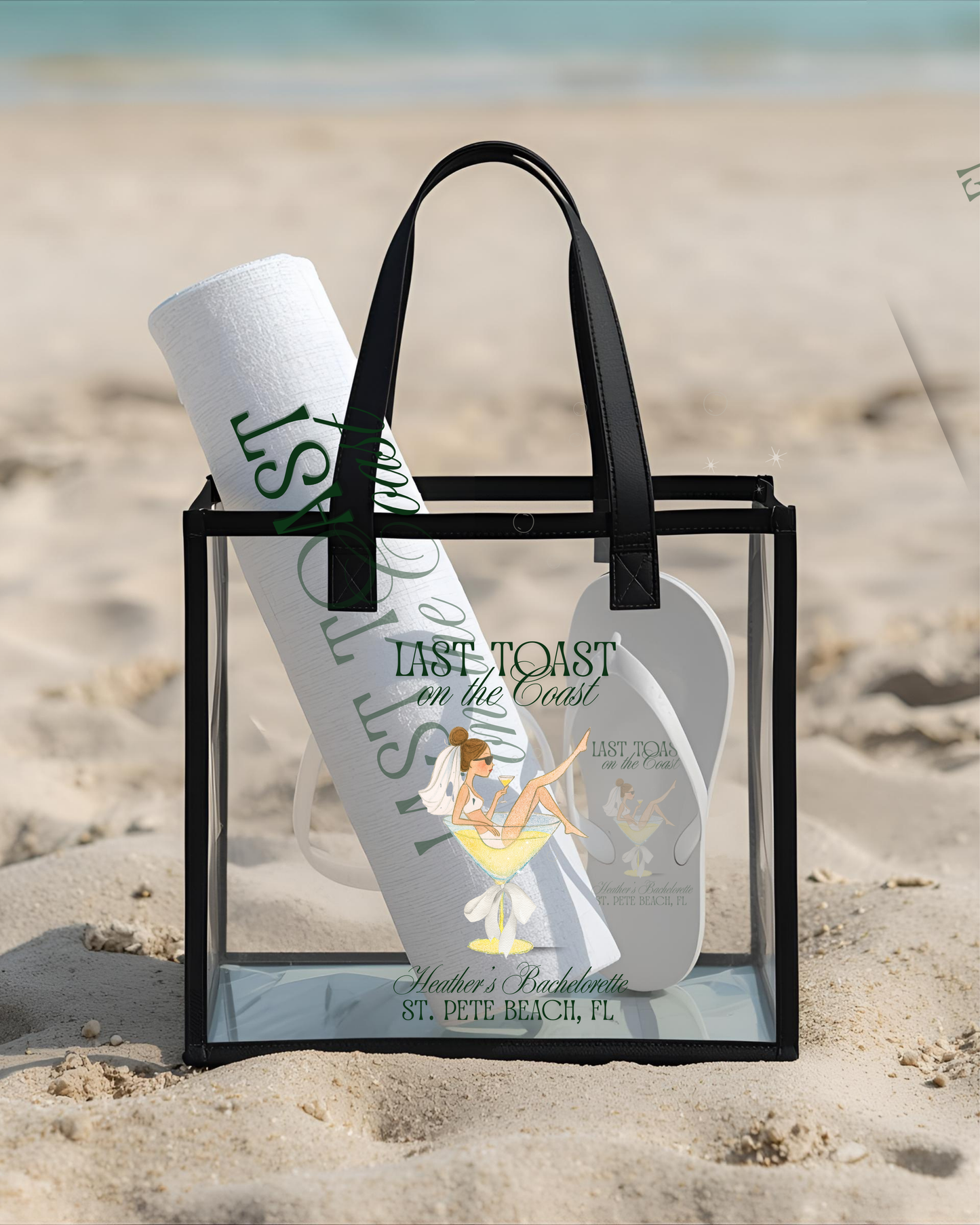 Last Toast on the Coast Bachelorette PVC Tote Bag - Personalizable - FREE Shipping!