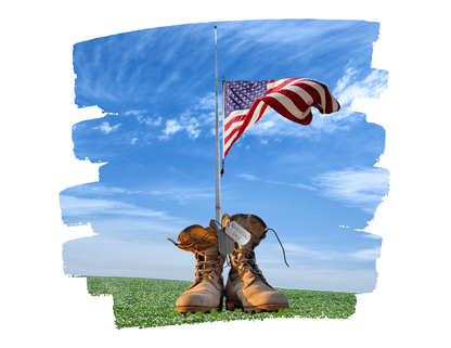 Memorial Day Military Boots - Youth T-shirt - Personalizable