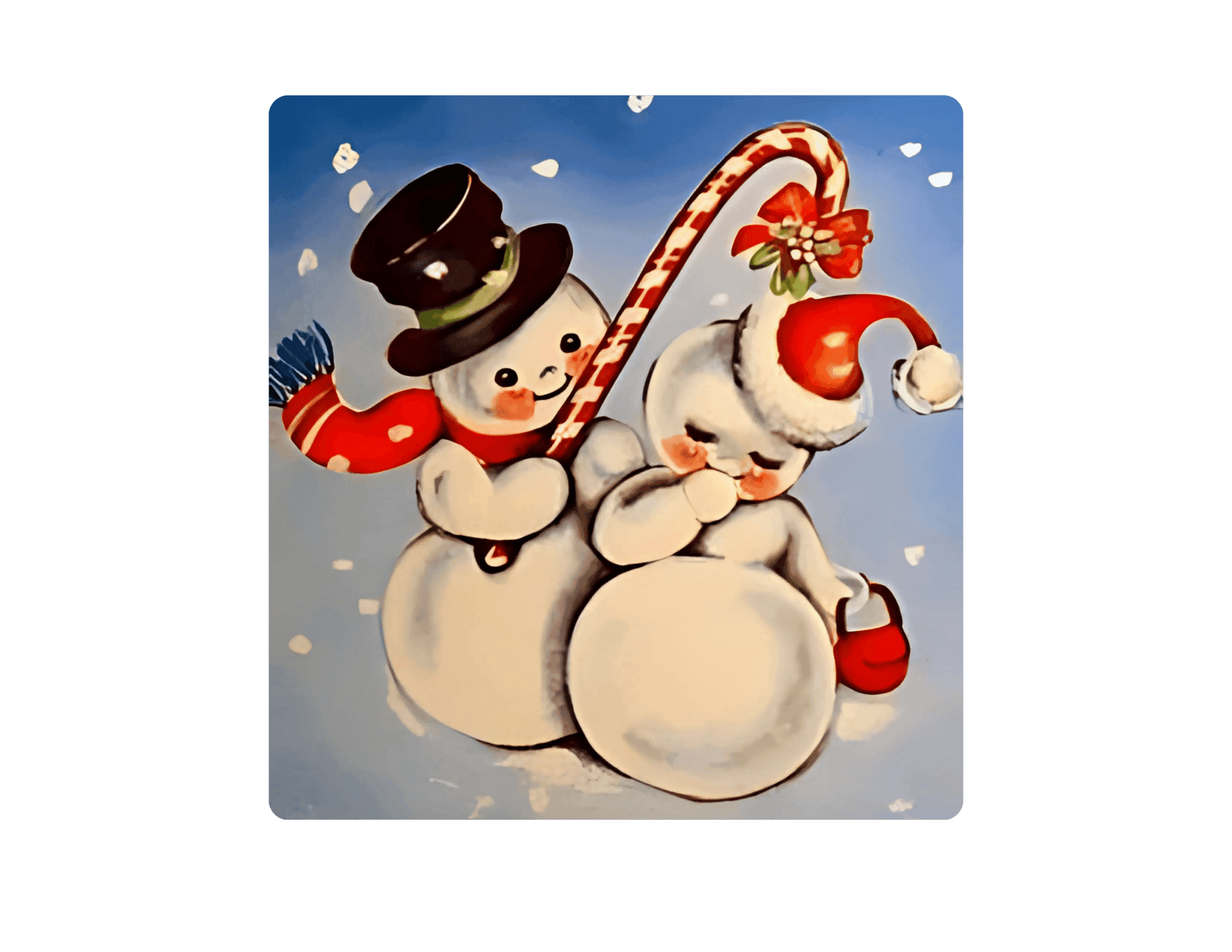 Snow Couple Mistletoe - Women's Softstyle Tee - Whippie's