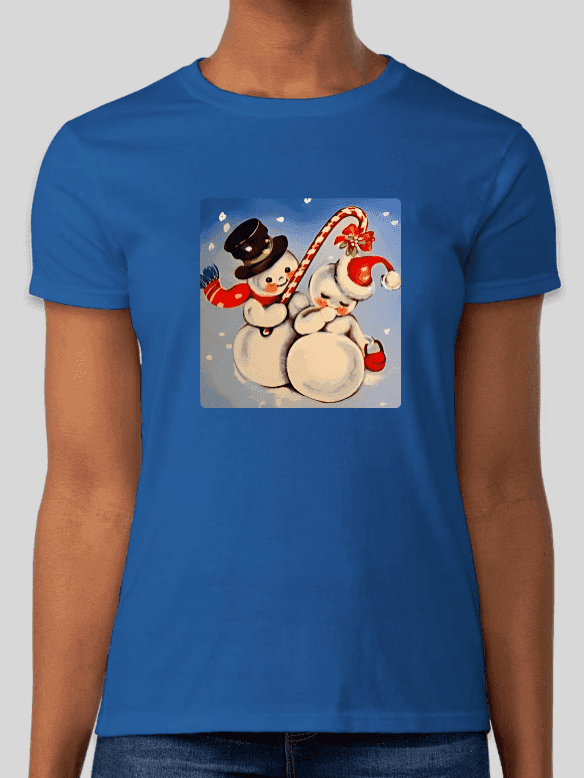 Snow Couple Mistletoe - Women's Softstyle Tee - Whippie's