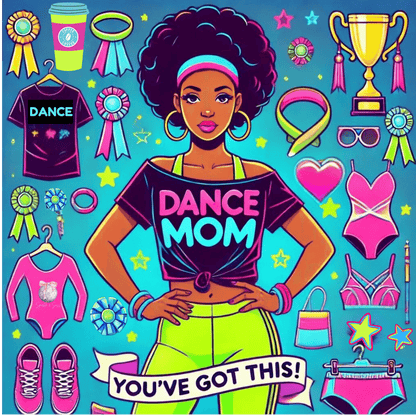 Dance Mom: You've Got This - Darker Skin Tone Mom - Short Hair - Women's Flowy Racerback Tank - Whippie's