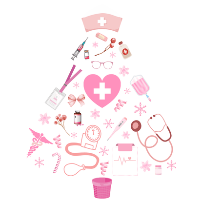 💖 Nurse's Pink Christmas Tree 💖 - Women's Softstyle T-shirt - Whippie's
