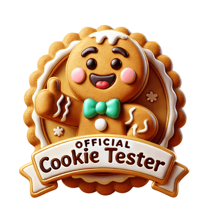 Official Cookie Tester 🍪 – Fun 3D Gingerbread Circle with Peekaboo Gingerbread Man - Kids Unisex Softstyle Tee - Whippie's