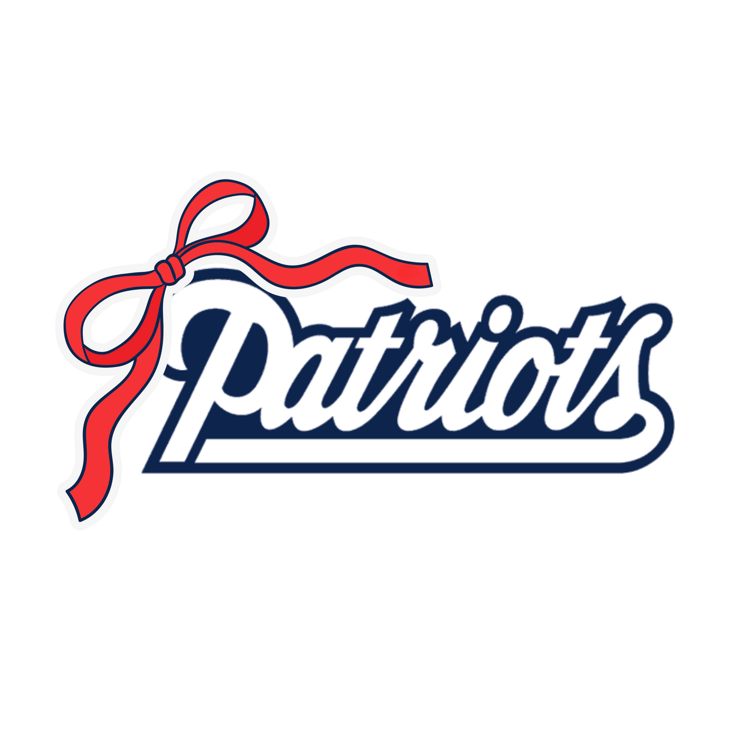 Patriots Tee with Bow Long Sleeve V-Neck