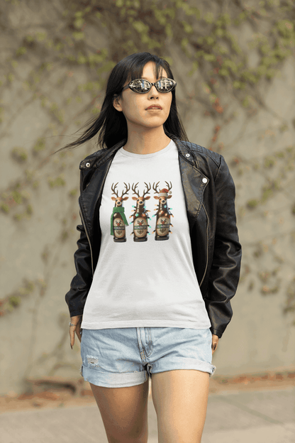Reinbeer: 'Tis the Season to be Drinking! 🍻🦌🎄 - Unisex Softstyle T-shirt - Whippie's