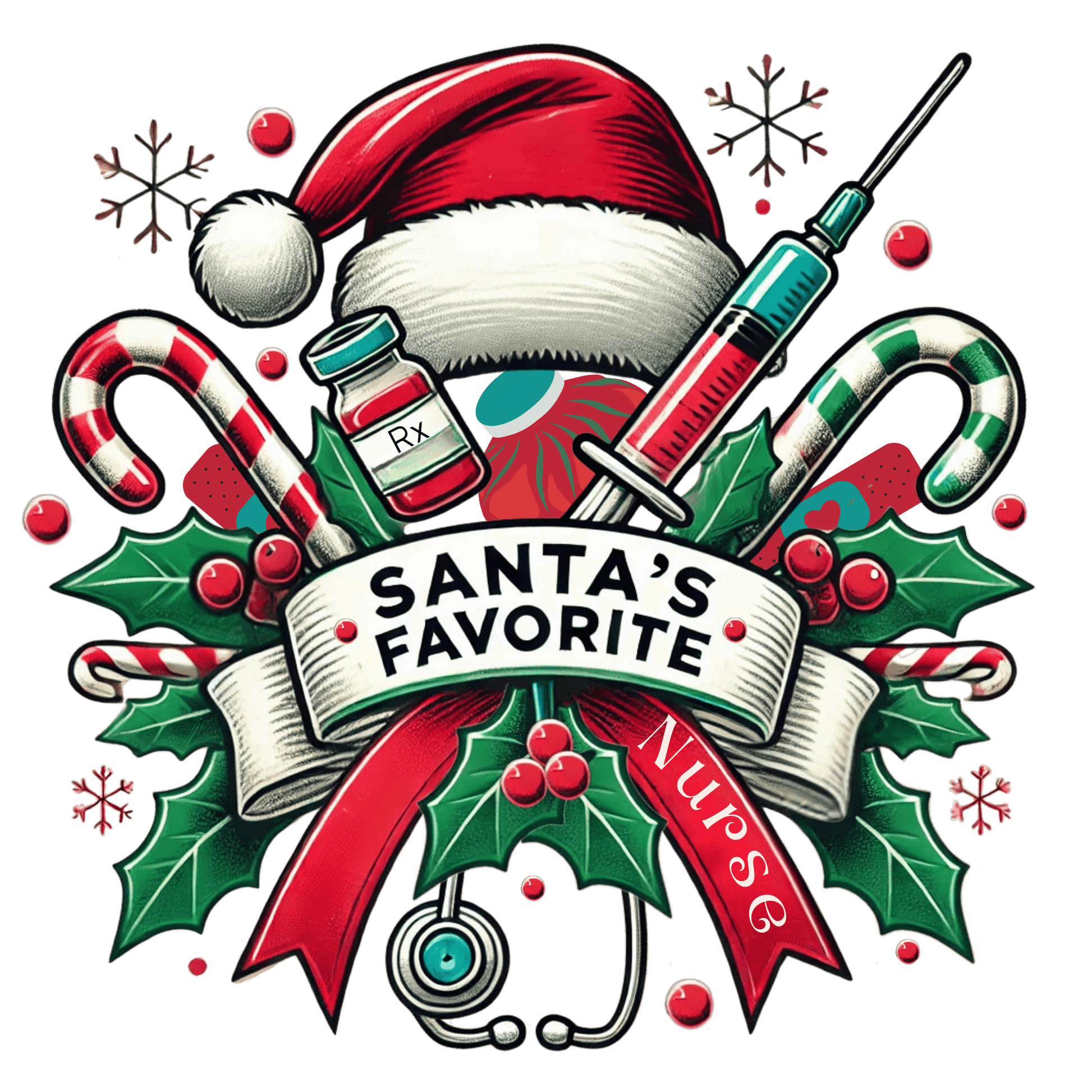 Santa's Favorite Nurse - Women's Softstyle Tee - Whippie's