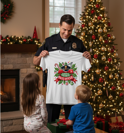 Santa's Favorite Police Officer Tee - Festive & Brave!
