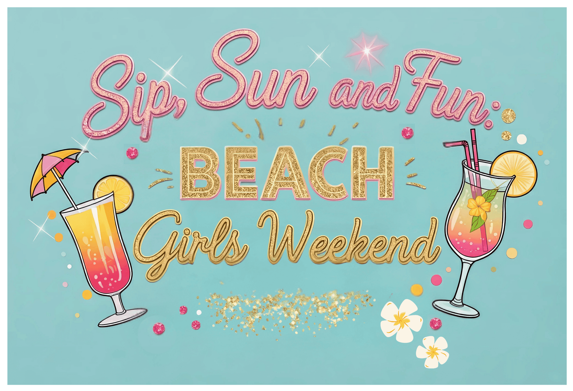 Sun, Sips, and Fun Beach Girls' Weekend - Women's Softstyle Tee - Whippie's