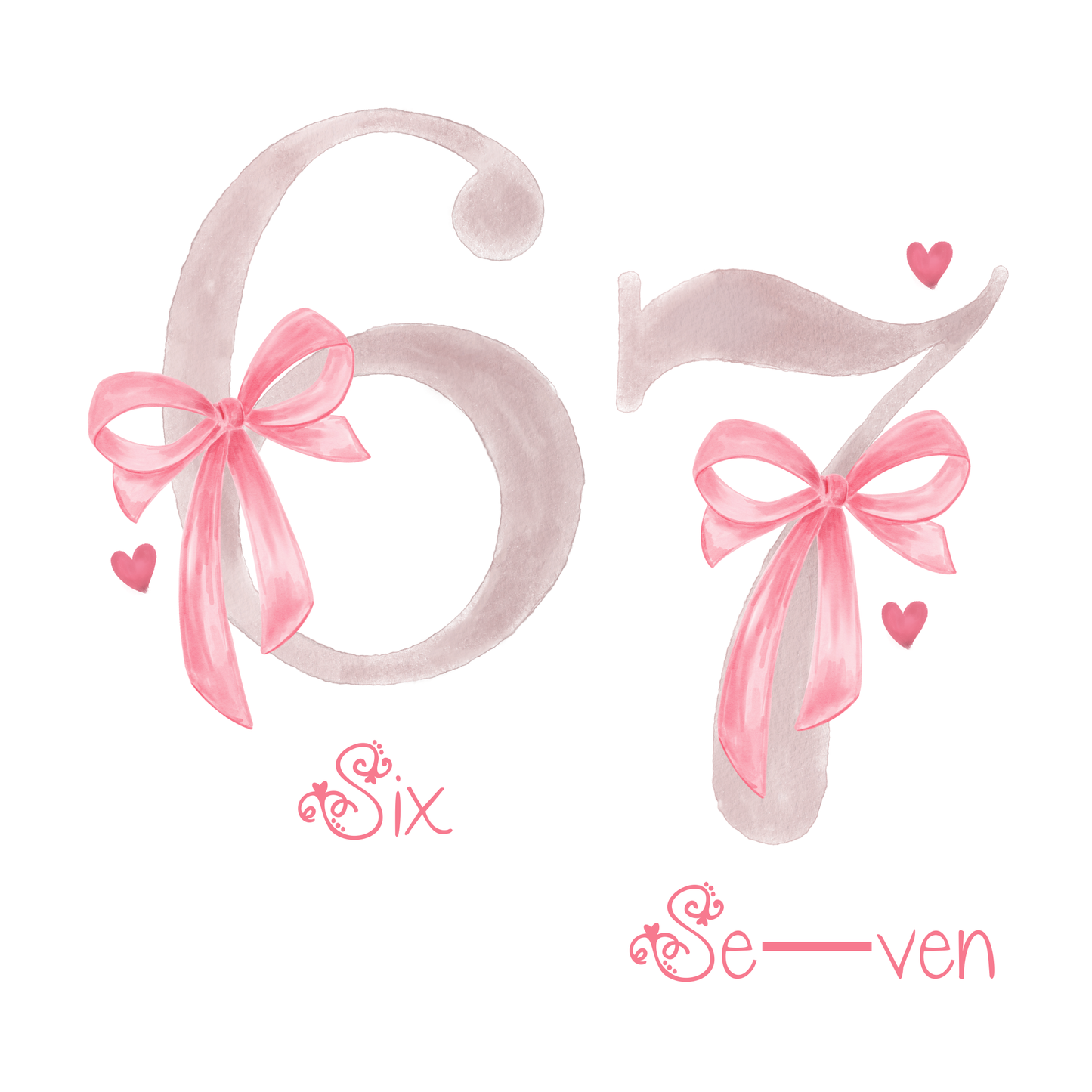 6 - 7 Pink Bow TikTok Trend Princess Tee