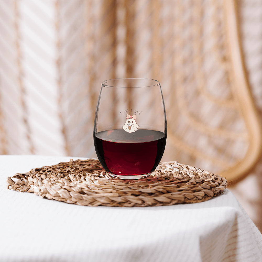 Too Cute to Spook Stemless Wine Glass - 👻💖 Sip Your Spooky Spirits in Style! 💖👻 - Whippie's