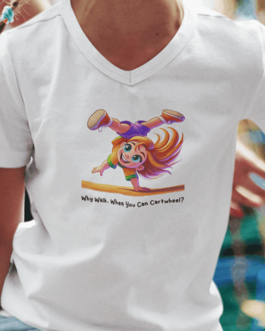 Why Walk When You Can Cartwheel?" Kids' Tee! 🤸‍♀️ - Whippie's