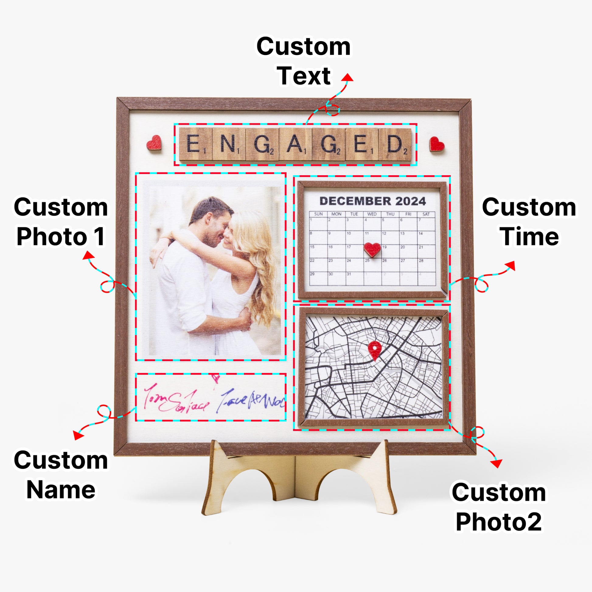 1207. Special Event Frame – Engagement, Wedding, Anniversary Gift - Personalizable - Whippie's