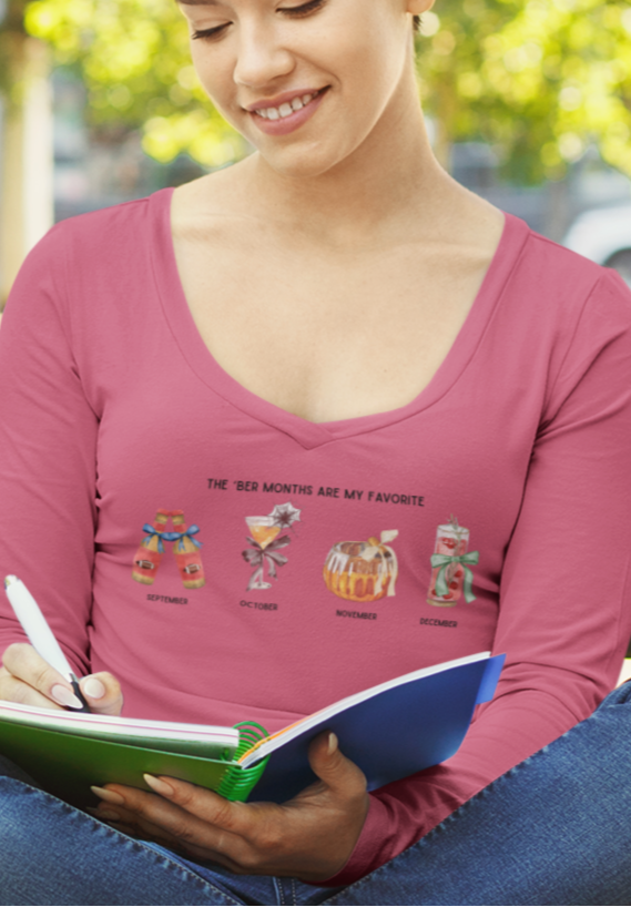 The 'Ber Months Are My Favorite - Cocktail V-Neck Tee