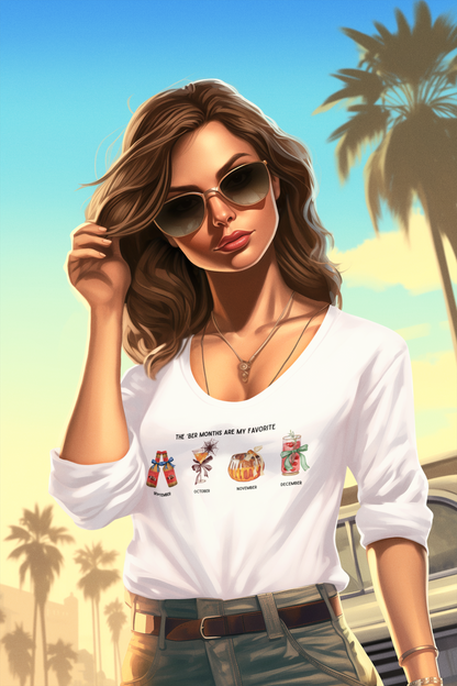 The 'Ber Months Are My Favorite - Cocktail V-Neck Tee