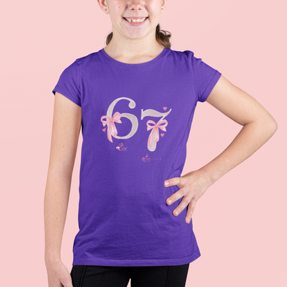 6 - 7 Pink Bow TikTok Trend Princess Tee