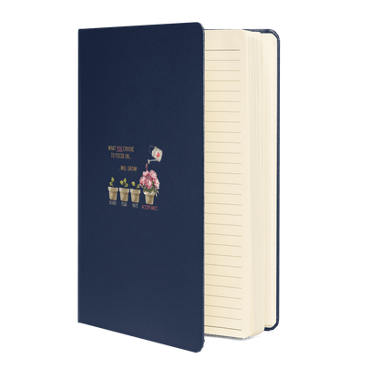 What You Choose to Focus On... Will Grow!" Hard Cover Notebook - 🌱 Cultivate Positivity and Watch Your Dreams Blossom! 🌱 - Whippie's