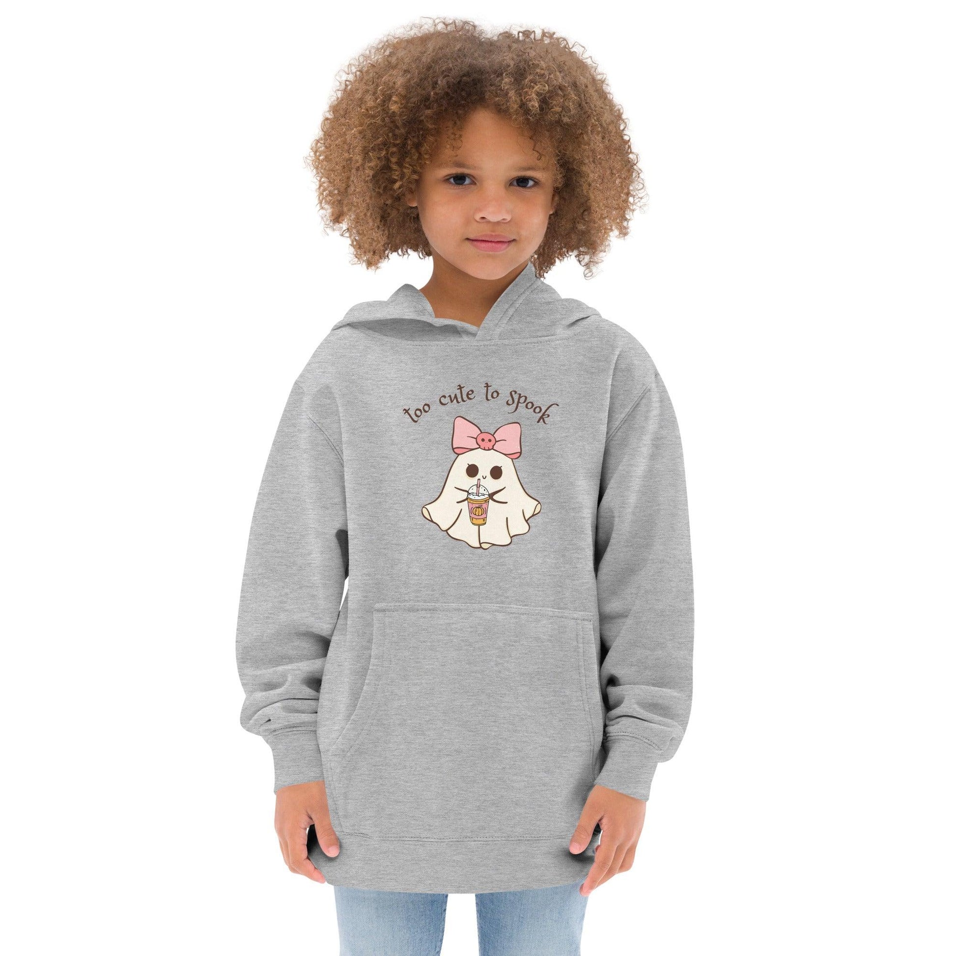 Too Cute to Spook Kids Fleece Hoodie - 👻💖 Stay Cozy and Spooky! 💖👻 - Whippie's