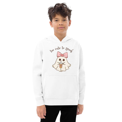 Too Cute to Spook Kids Fleece Hoodie - 👻💖 Stay Cozy and Spooky! 💖👻 - Whippie's