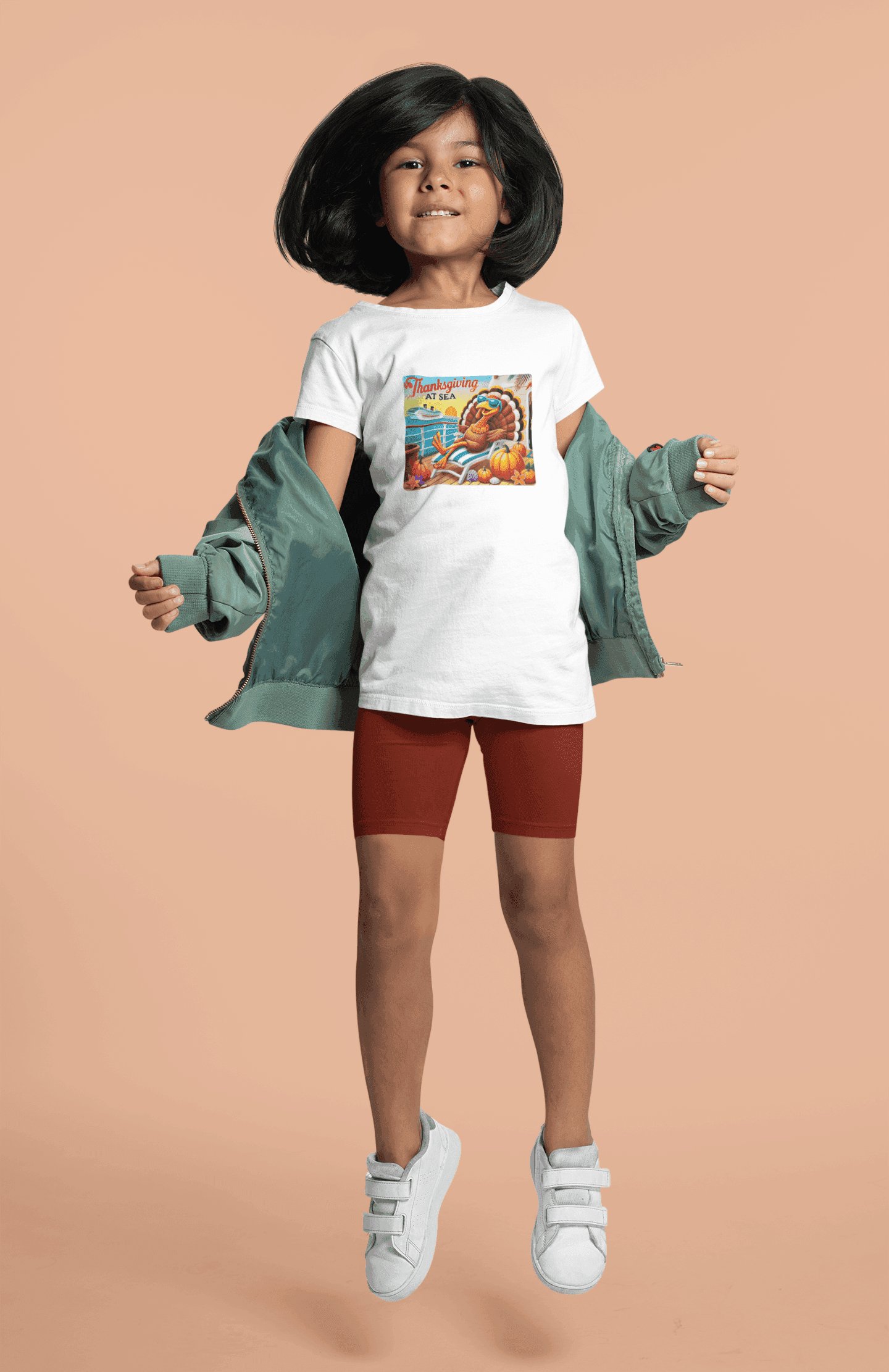 Turkey on a Cruise Kids' Tee! 🛳️🍂 (He's on vacation! 😂) - Whippie's