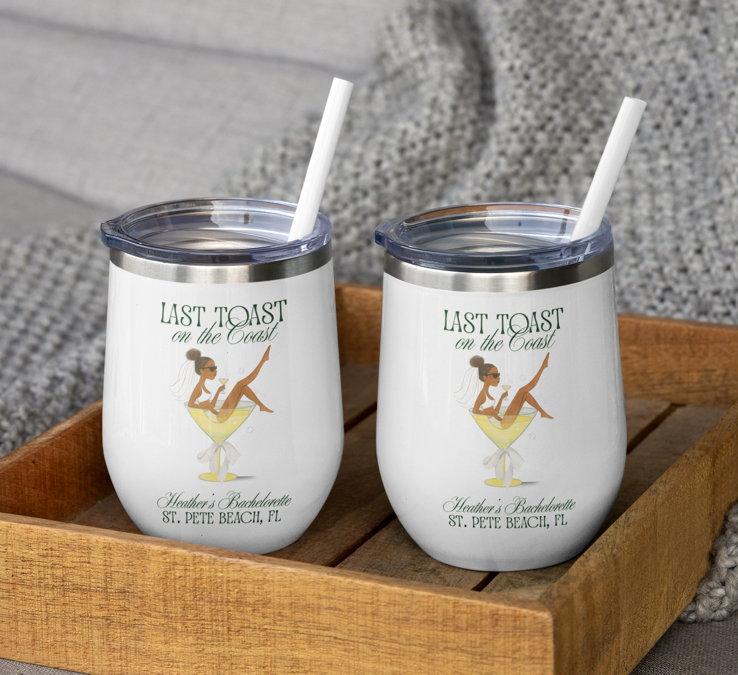Last Toast on the Coast 12oz Insulated Wine Tumbler - Personalizable - FREE Shipping!